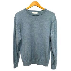 Turnbury Extra-Fine Merino Wool Crewneck Sweater | Heather Blue Unisex | Size M